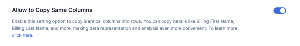 Allow to Copy Same Columns
