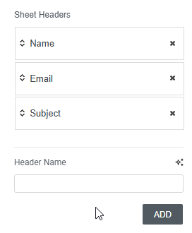 Sheet Headers