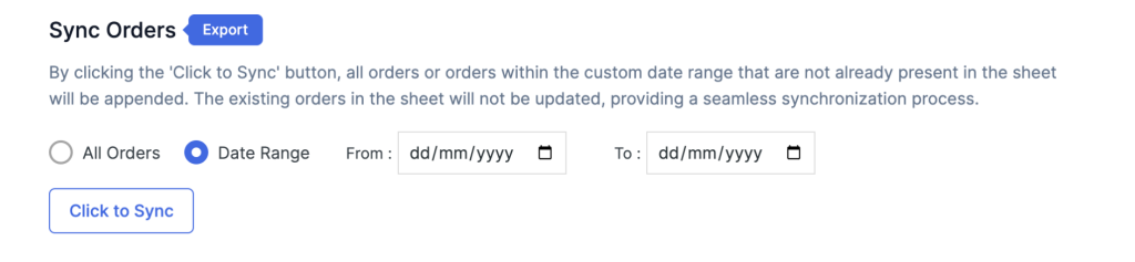Sync Orders