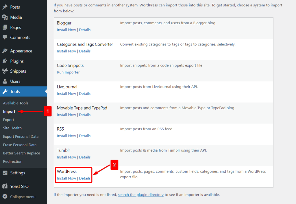 Import WordPress Posts