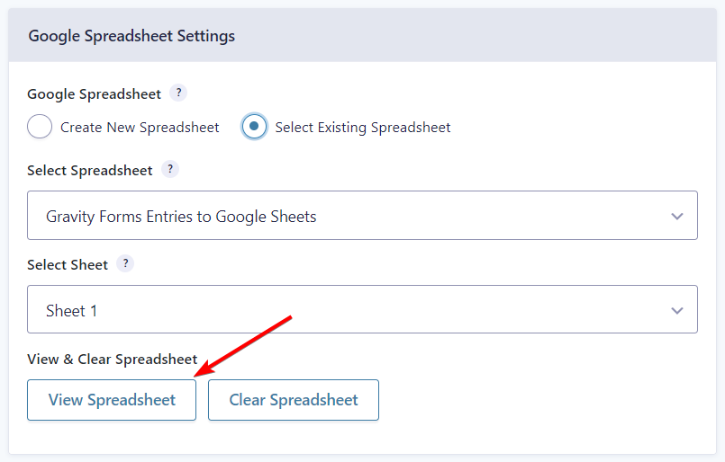 View Spreadsheets