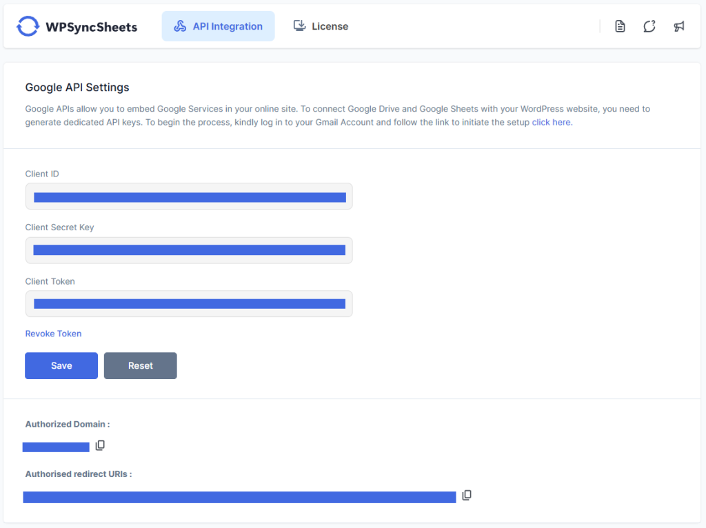 Google API Settings