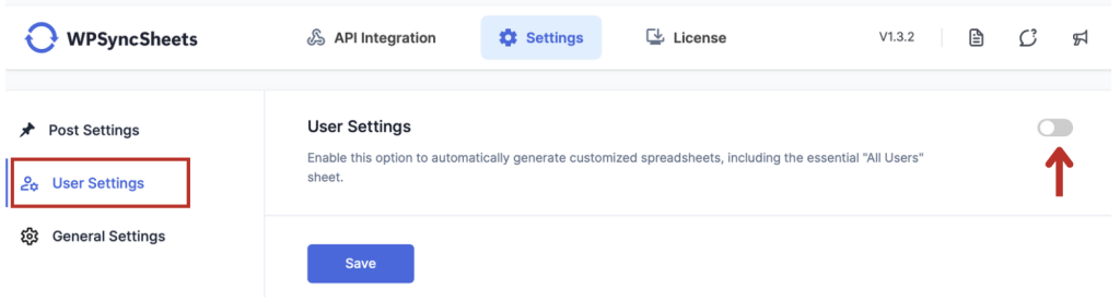 Enable User Settings