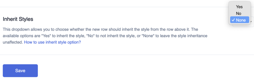 Inherit Style Option